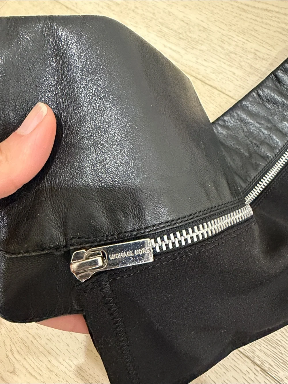 Michael Kors Black Over-The-Knee Leather Riding Boots